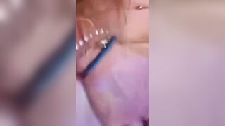 Upclose fingering my pussy and ass and cumming hard my fingers while moaning and talking dirty