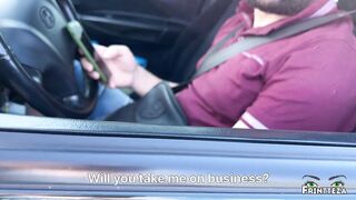 DAY - 12 Stepmom makes a DeepThroat to Stepson in the car to the ThroatPie