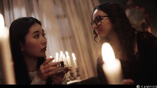 Japanese Asian Vampire Sex - Big Tits Babe Rikako Preyed by Nerdy Leana & Turned into Lesbian Demon