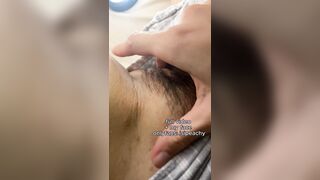 Masturbating My Hairy Pussy Under The Sheets While You Watch Me Squirm