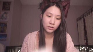 Cute Asian Girl Kitty Cat Cosplay ASMR - read with me onii-chan! - Ezra 9-10