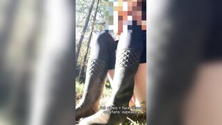 Redhead Lays Against A Tree, Strips Her Pants And Fingers Her Pussy Up Close Just For You
