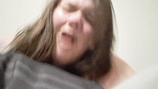 BBW mom takes huge dragon dildo up her ass