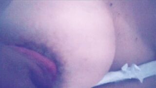 Wife with big natural boobs holds big dick and gets sucked until she's soaking wet