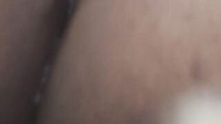 Pounding tight black pussy with a shaver handle (masterbation)