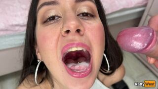 Katty wants to Suck and Fuck again for that she gets Cum in Mouth and Swallow