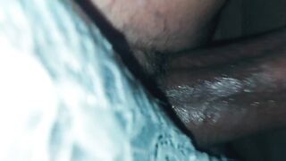 He put his panties aside, spat and licked the delicious whore's ass hole and put his cock inside