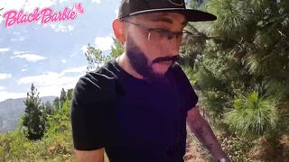 Delicious threesome with my friends outdoors