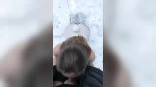 Быстрый минет в лесу