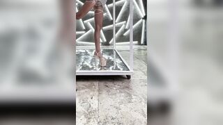 giantess teasing big legs in high heels worship