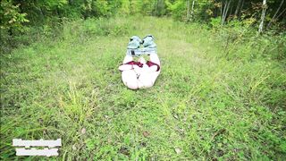 Secretly masturbating in the woods