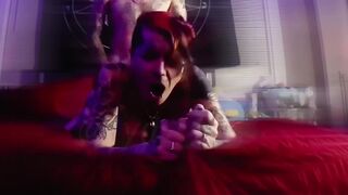 Busty slut with face tattoos gets fucked til she shakes in doggy style
