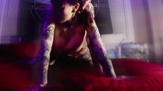 Busty slut with face tattoos gets fucked til she shakes in doggy style