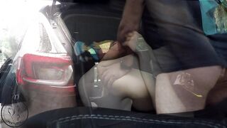 The stepsister has a huge orgasm, she takes off the condom and I cum inside her