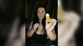 British Teen With Big Tits Eats Food