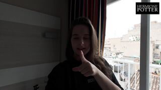 He fucks me in El Arenal, Mallorca. The chambermaid disturbs us, but he continues to fuck me. Vlog