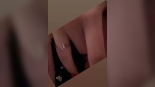 I finger my pussy with bright nails